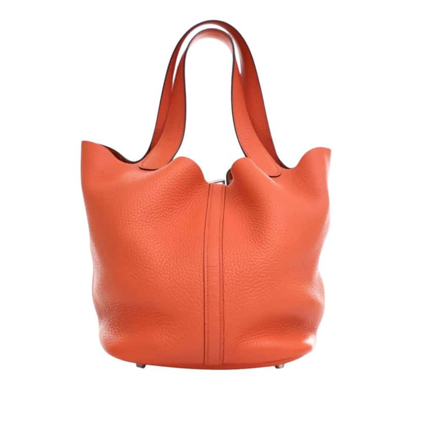 Hermès Clemence Picotin Lock 22 Orange Leather Good condition - Model View