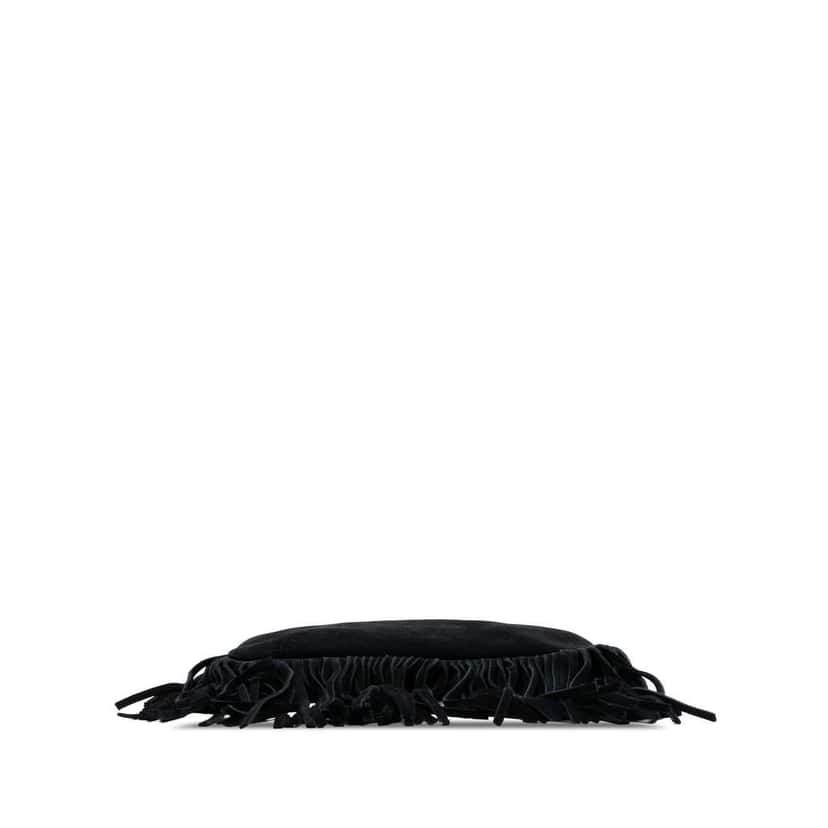 Saint Laurent Suede Monogram Fringe Crossbody Black Leather Good condition - Inside View