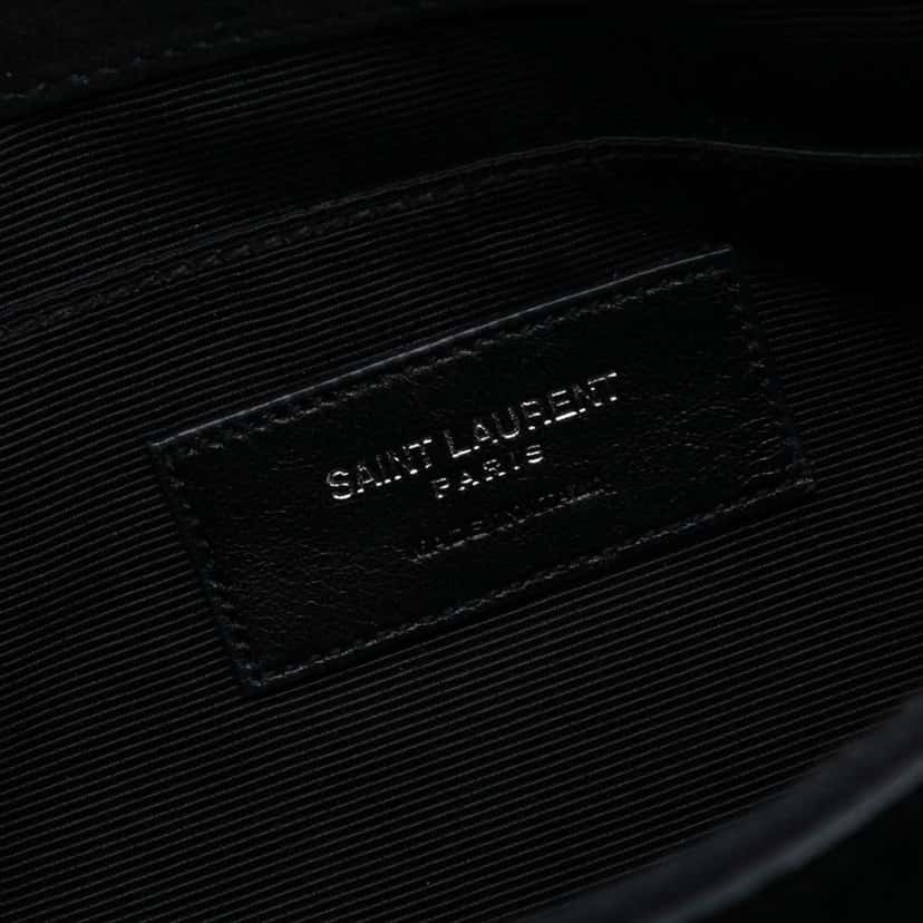 Saint Laurent Suede Monogram Fringe Crossbody Black Leather Good condition - Box View