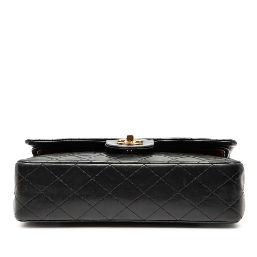 Chanel Medium Classic Lambskin Double Flap Black Leather Good condition - Inside View