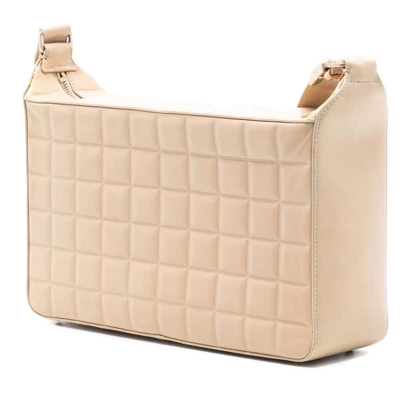 Chanel Medium Lambskin Chocolate Bar Shoulder Bag Brown Leather Very good condition - Back View