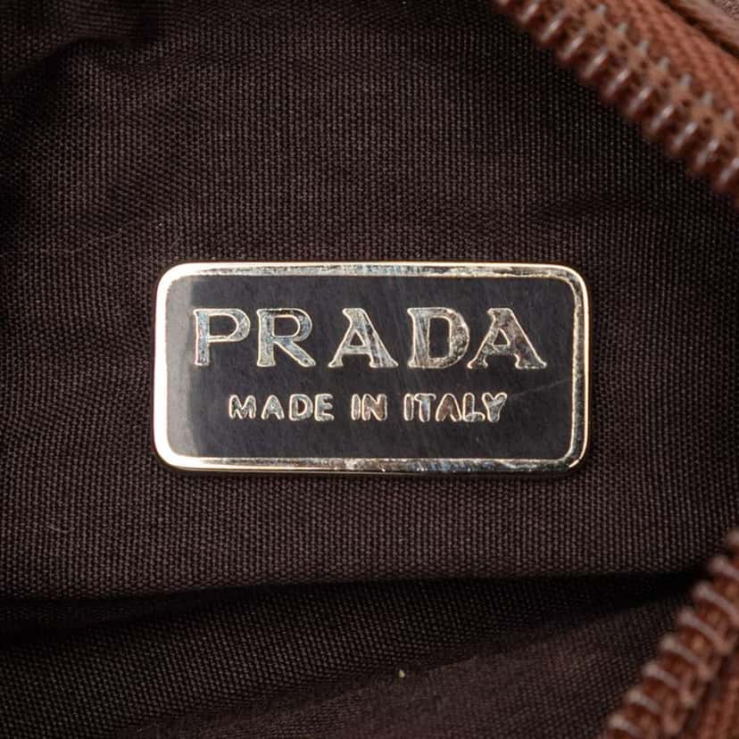 Prada Mini Leather Lattice Tote Brown Leather Good condition - Box View