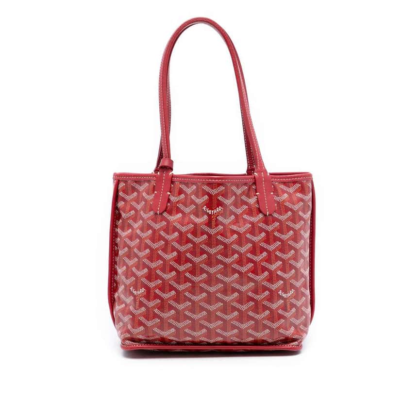 Goyard Mini Goyardine Reversible Anjou Red Canvas Good condition - Front View