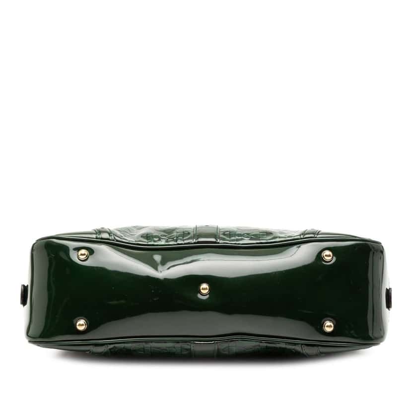 Gucci Patent Horsebit Glam Shoulder Bag Green Leather Good condition - Inside View