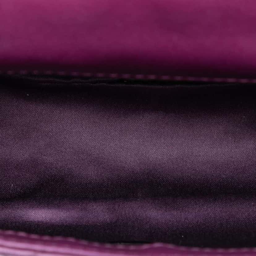 Chanel Extra Mini Rectangular Lambskin Beaded Single Flap Purple Leather Good condition - Model View