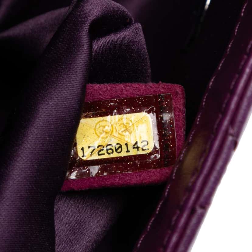 Chanel Extra Mini Rectangular Lambskin Beaded Single Flap Purple Leather Good condition - Box View