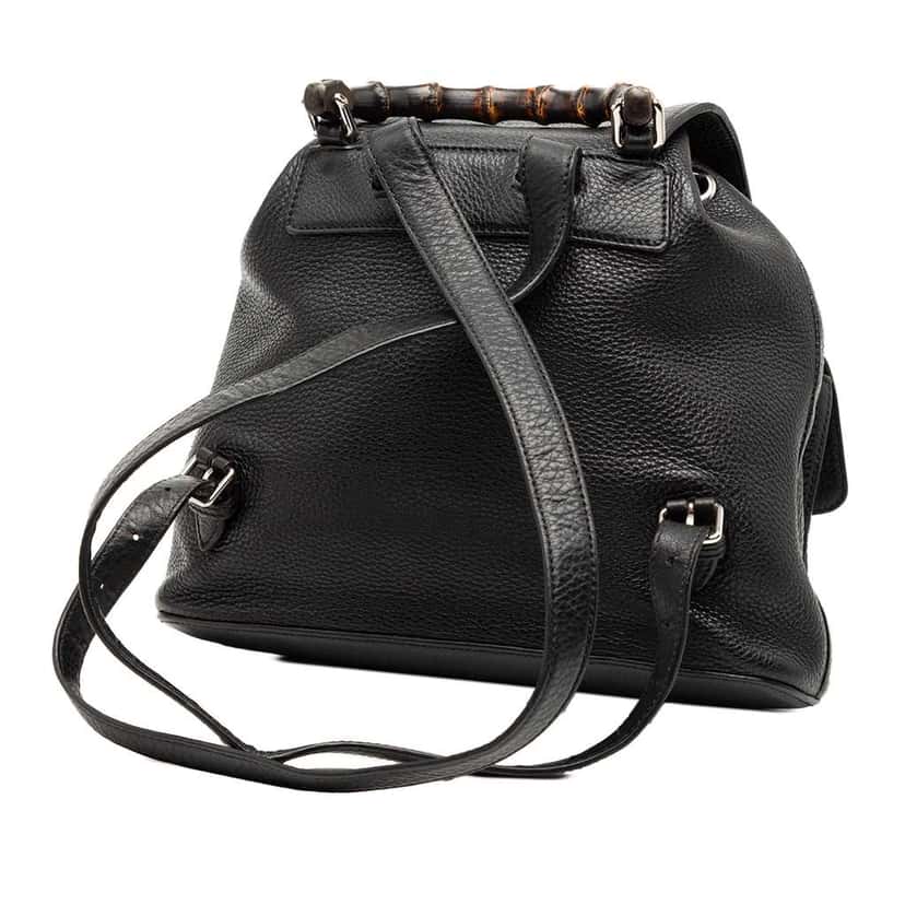 Gucci Leather Bamboo Tassel Backpack Black Leather Good condition - Back View