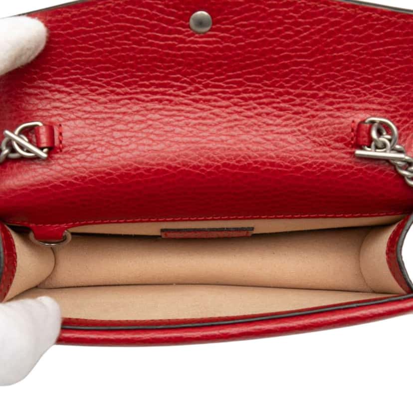 Gucci Mini Leather Dionysus Crossbody Red Leather Good condition - Model View