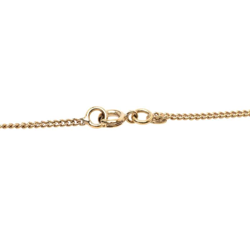 Chanel Gold Plated CC Crystals Pendant Necklace Gold Metal Good condition - Back View