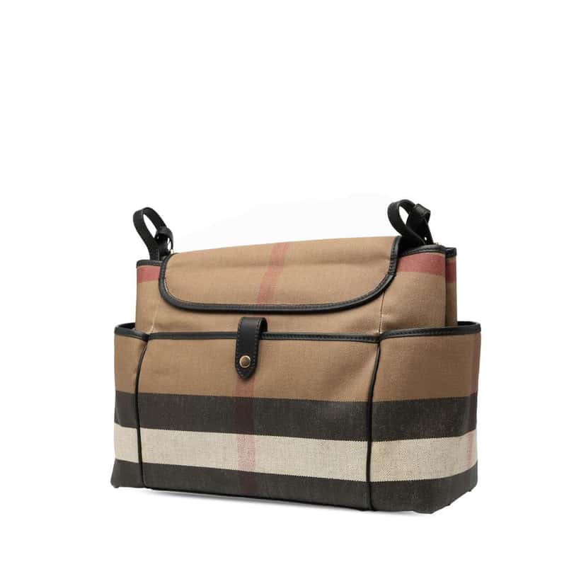 Burberry Mega Check Canvas Diaper Bag Brown Canvas Good condition - Back View