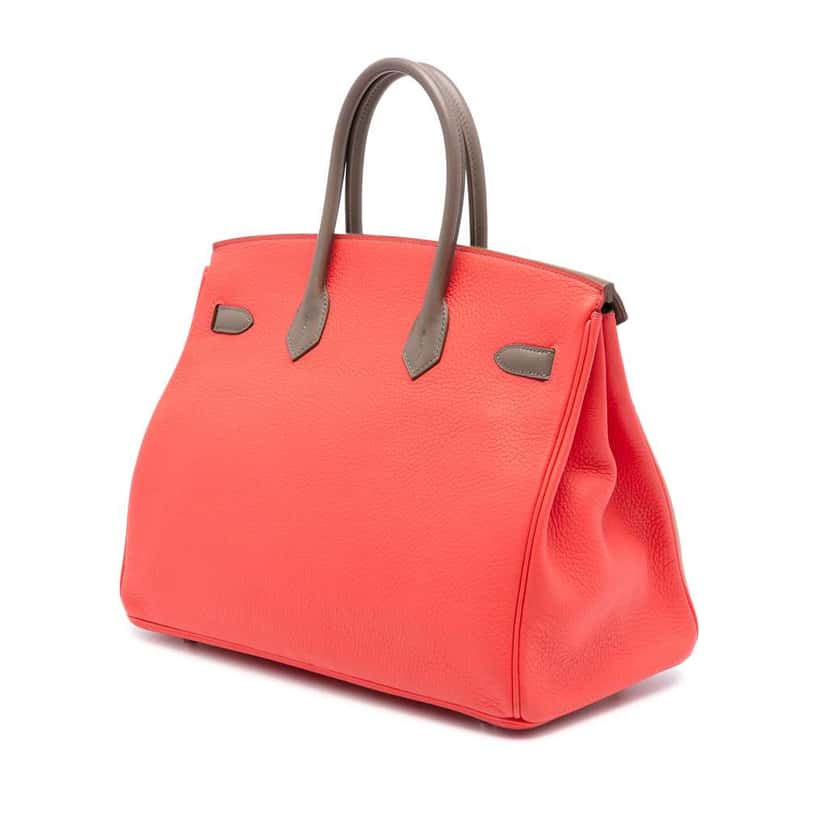 Hermès Tricolor Clemence and Swift Birkin Cascade Retourne 35 Pink Leather Good condition - Back View