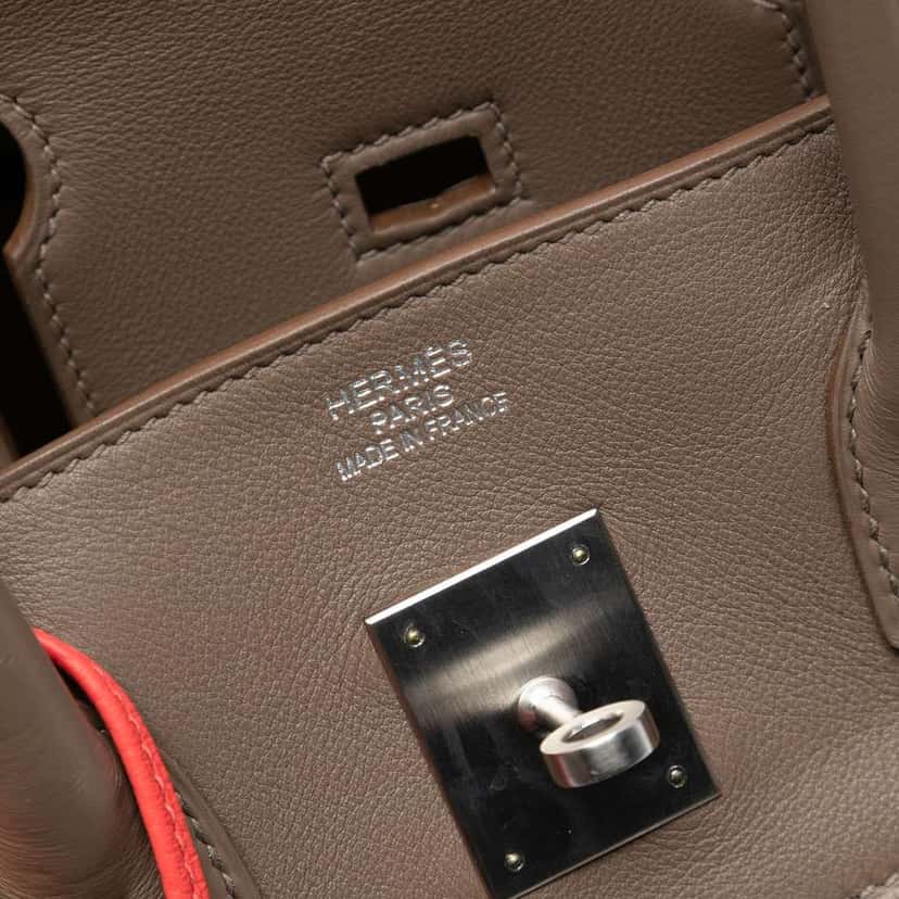 Hermès Tricolor Clemence and Swift Birkin Cascade Retourne 35 Pink Leather Good condition - Box View