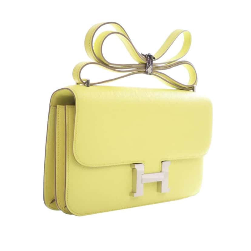 Hermès Epsom Constance Elan 25 Yellow Leather Good condition - Back View