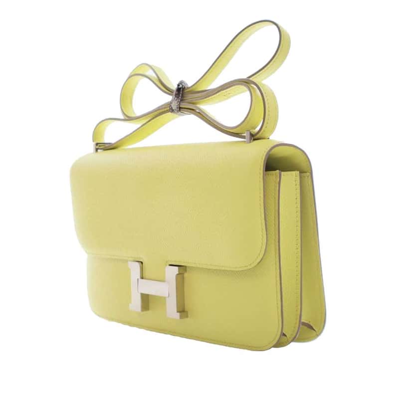Hermès Epsom Constance Elan 25 Yellow Leather Good condition - Inside View