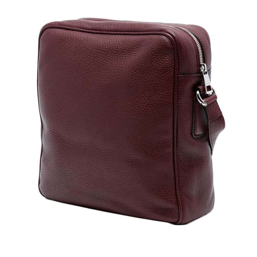 Gucci Medium Pebbled Calfskin Soho Messenger Bag Red Leather Good condition - Back View