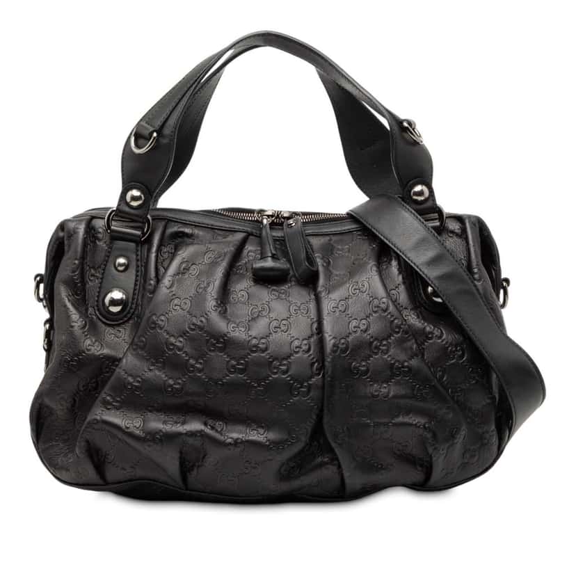 Gucci Guccissima Icon Bit Satchel Black Leather Good condition - Front View