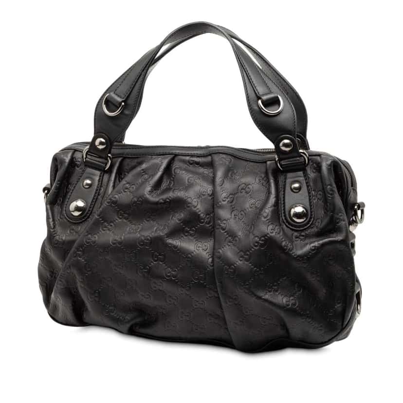 Gucci Guccissima Icon Bit Satchel Black Leather Good condition - Back View