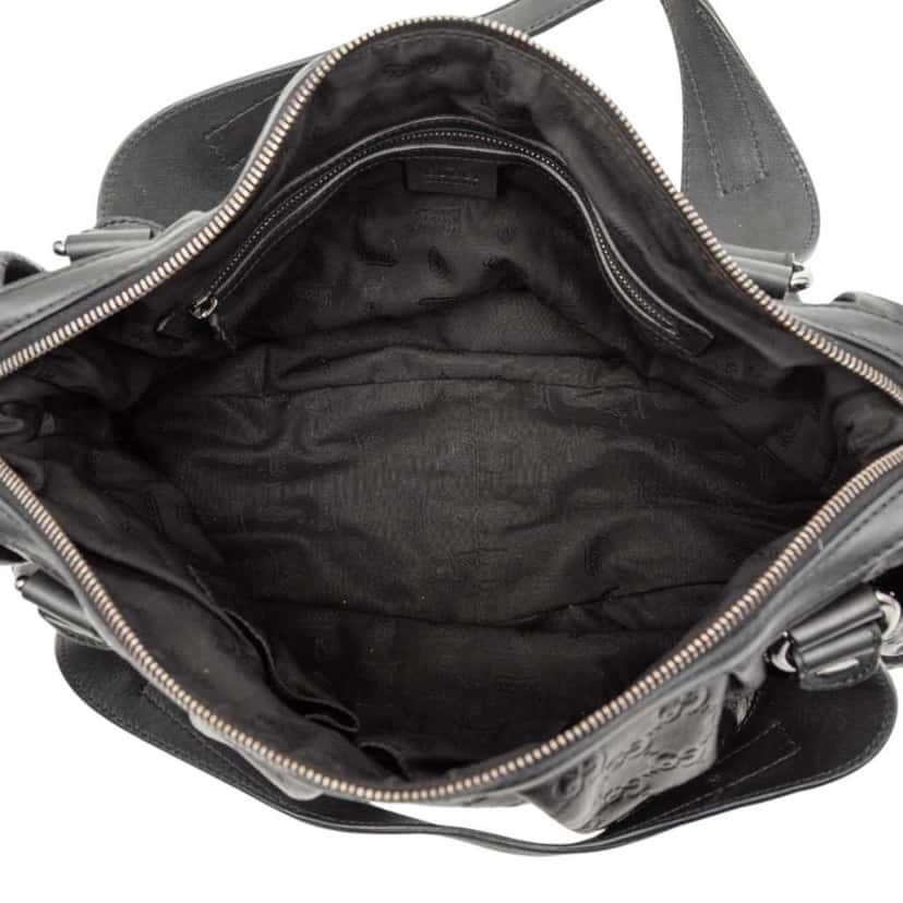 Gucci Guccissima Icon Bit Satchel Black Leather Good condition - Model View