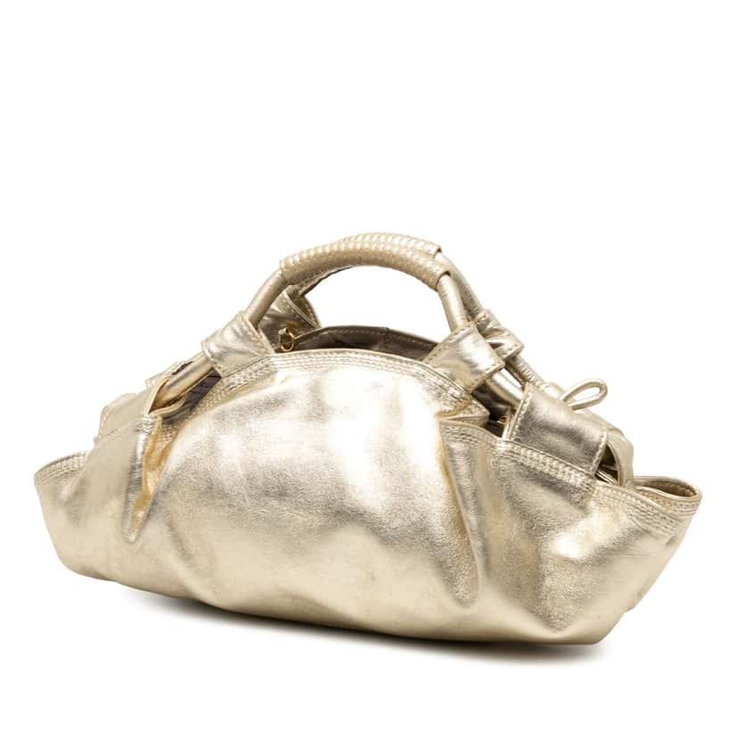 Loewe Metallic Nappa Aire Satchel Gold Leather Good condition - Back View