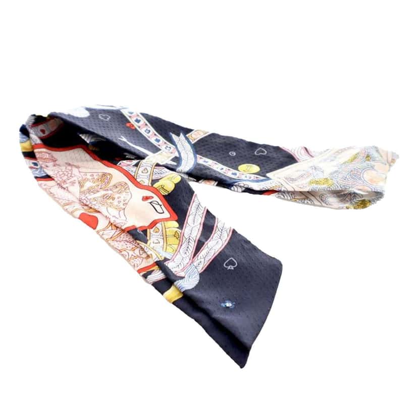 Hermès Dame De Coeur Silk Twilly Scarf Blue Silk Good condition - Front View