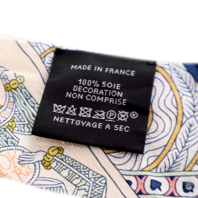 Hermès Dame De Coeur Silk Twilly Scarf Blue Silk Good condition - Back View