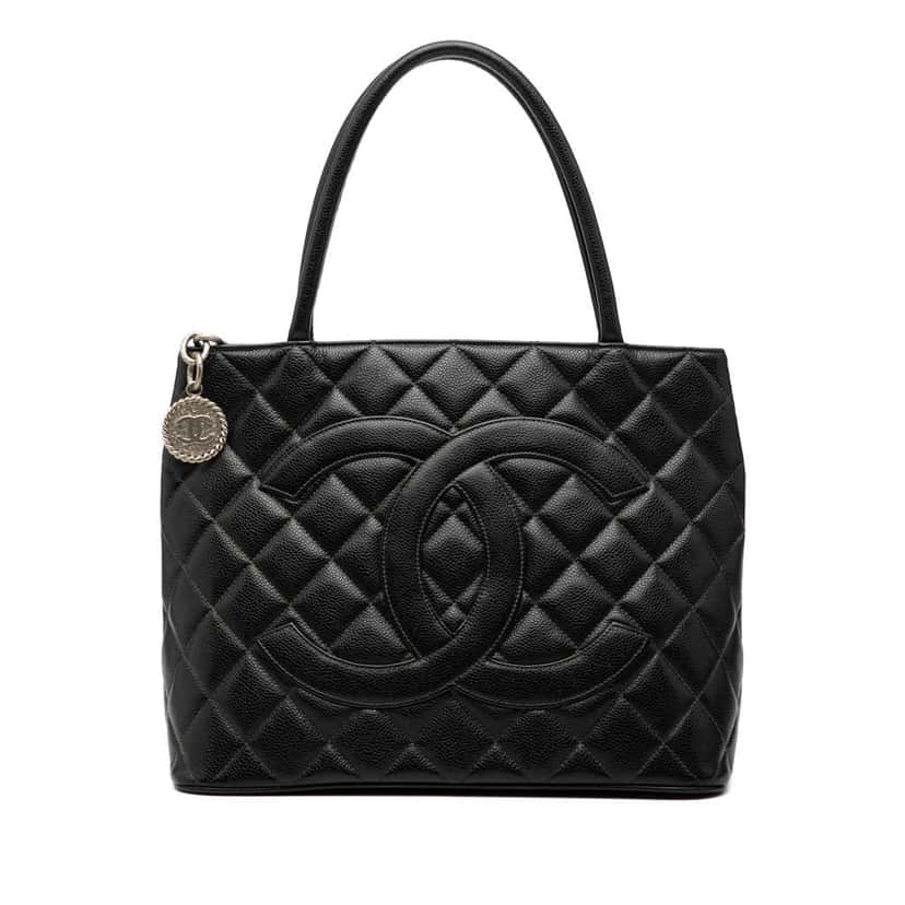 Chanel Caviar Medallion Tote Black Leather Very good condition - Front View