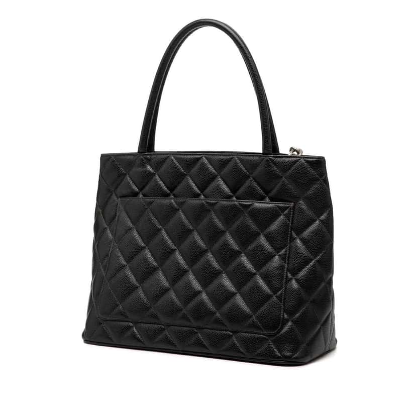 Chanel Caviar Medallion Tote Black Leather Very good condition - Back View