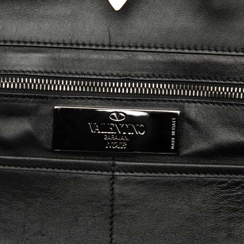 Valentino Medium Leather Rockstud Trapeze Satchel Black Leather Good condition - Box View