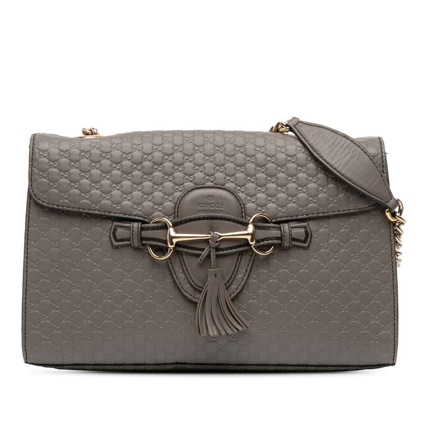 Gucci Medium Microguccissima Emily Shoulder Bag Brown Leather Good condition - Front View