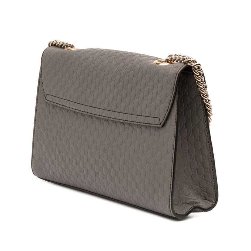 Gucci Medium Microguccissima Emily Shoulder Bag Brown Leather Good condition - Back View