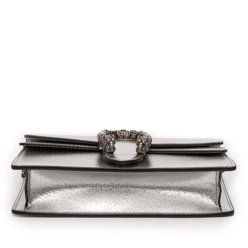 Gucci Mini Leather Dionysus Crossbody Silver Leather Good condition - Inside View