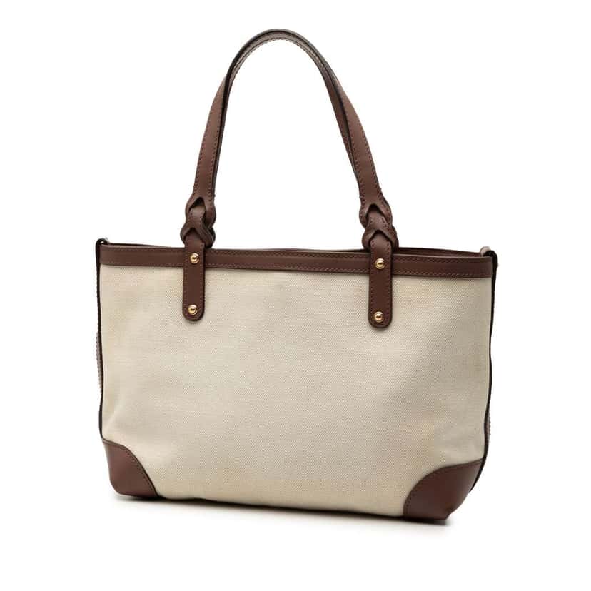 Gucci Small Canvas Logo Craft Tote Brown Canvas Very good condition - Back View
