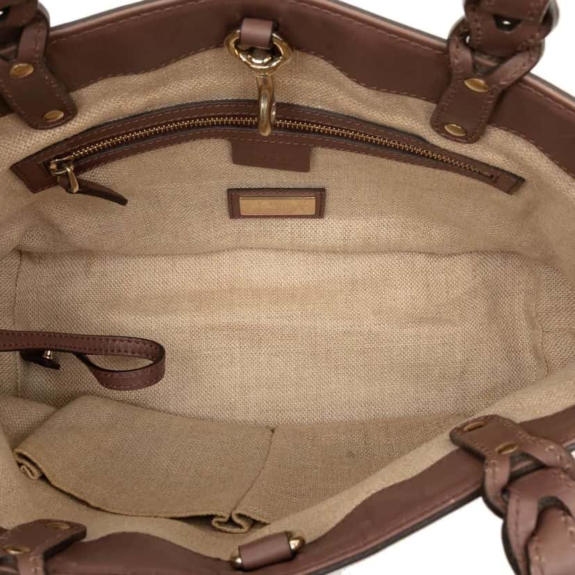 Gucci Small Canvas Logo Craft Tote Brown Canvas Very good condition - Model View