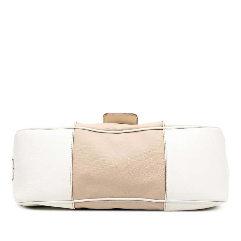 Prada Cinghiale Trimmed Canvas Canapa Moon Shoulder Bag Brown Canvas Good condition - Inside View