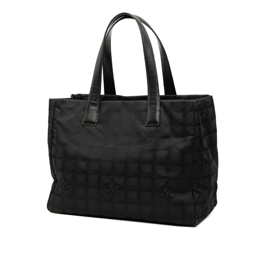Chanel New Travel Line Nylon Tote Black Good condition - Back View
