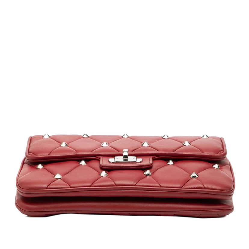 Miu Miu Studded Matelasse Leather Crossbody Red Leather Very good condition - Inside View