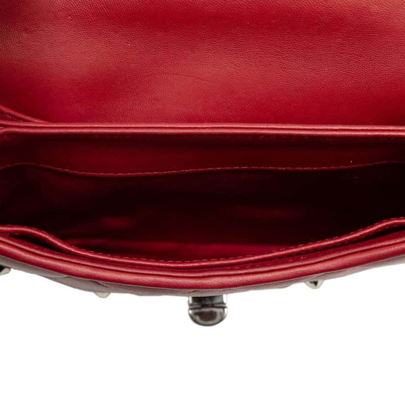 Miu Miu Studded Matelasse Leather Crossbody Red Leather Very good condition - Model View
