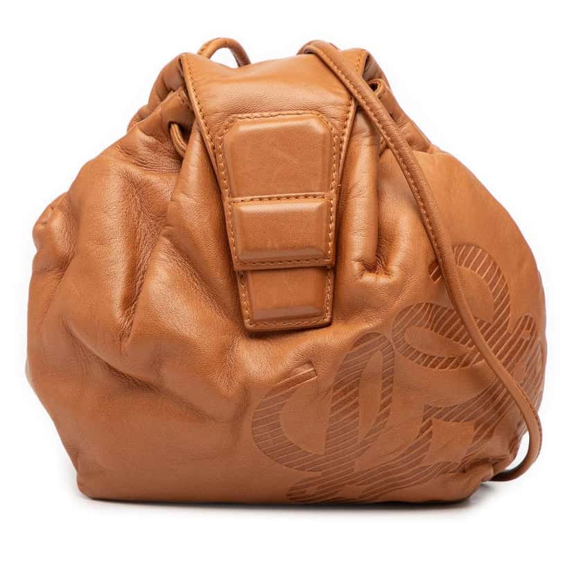 Loewe Mini Anagram Leather Crossbody Brown Leather Very good condition - Front View