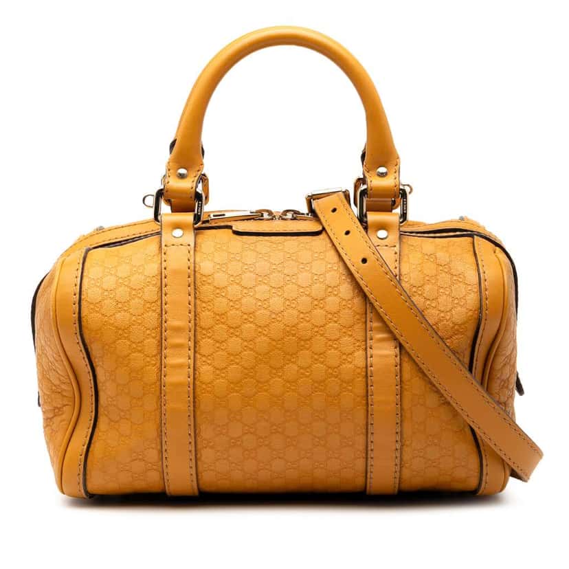 Gucci Small Microguccissima Joy Boston Bag Yellow Leather Good condition - Front View