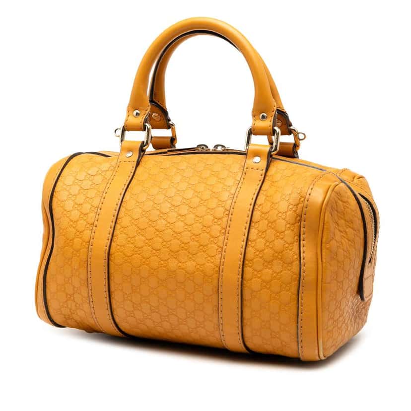 Gucci Small Microguccissima Joy Boston Bag Yellow Leather Good condition - Back View