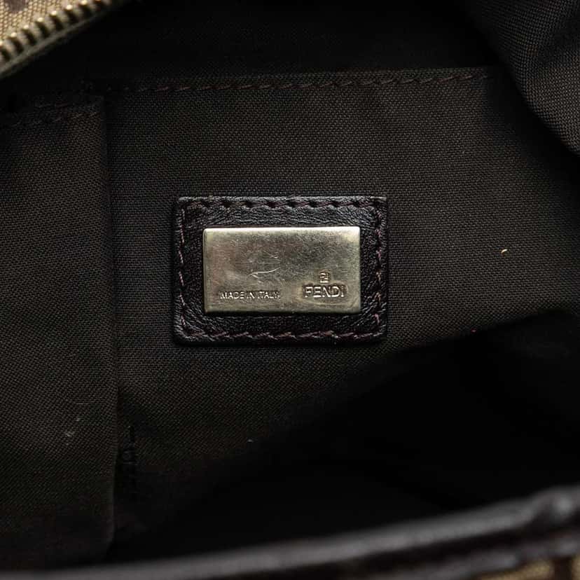 Fendi Zucchino Canvas Braided Hobo Brown Canvas Good condition - Box View