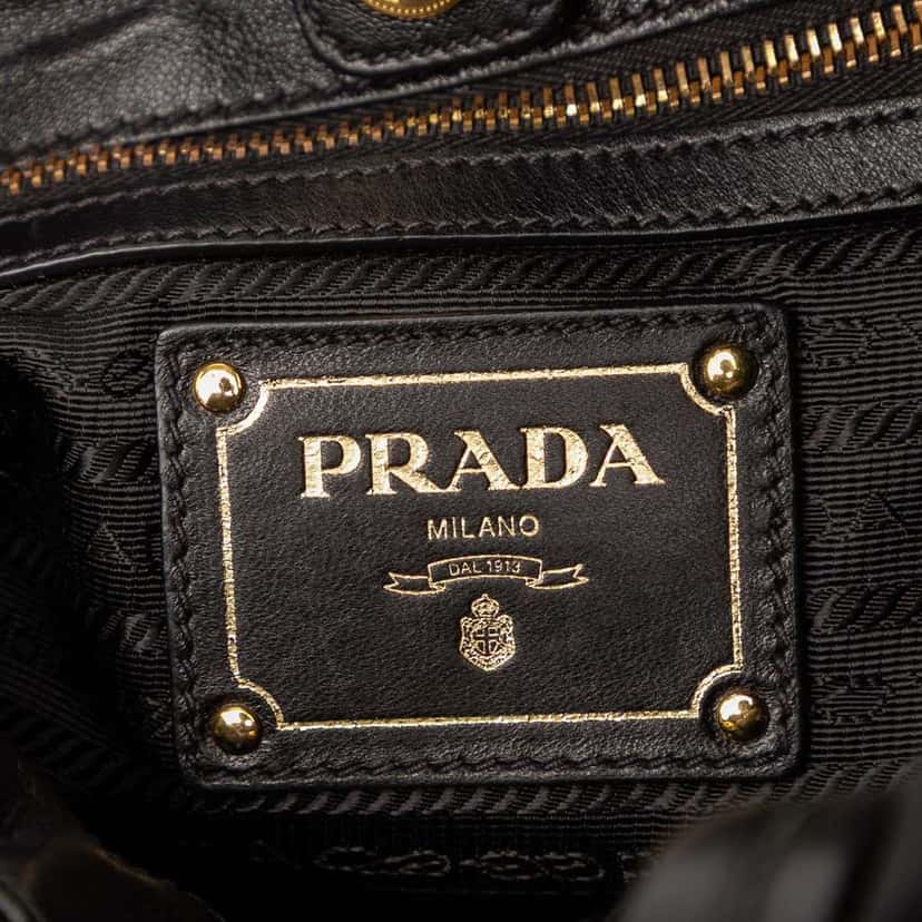 Prada Tessuto Logo Bow Satchel Black Good condition - Box View