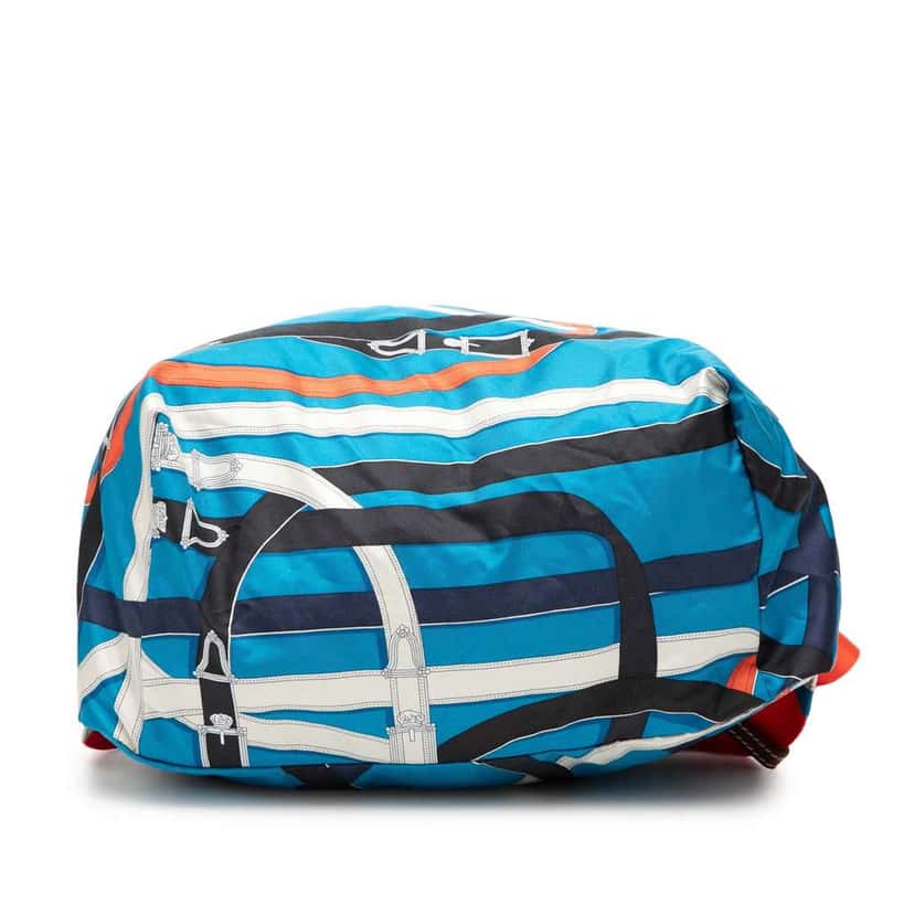 Hermès Silk and Barenia Cavalcadour Airsilk Backpack Blue Silk Good condition - Inside View