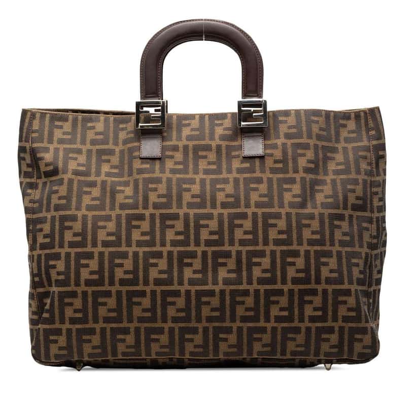 Fendi Large Zucca Canvas Twins Tote Brown Canvas Good condition - Front View