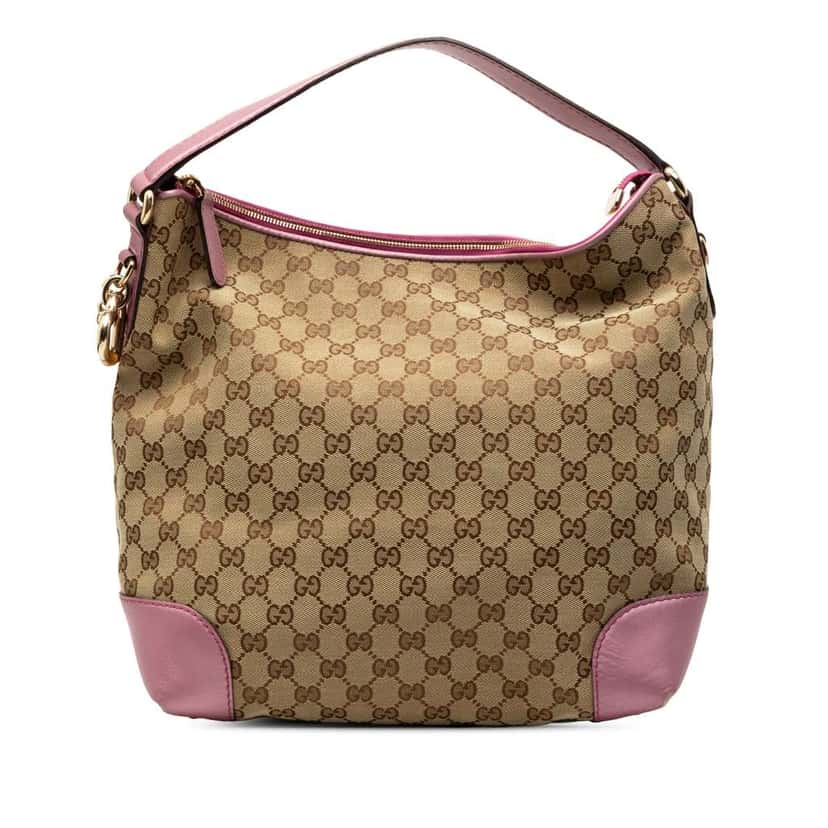 Gucci GG Canvas Heart Bit Shoulder Bag Brown Canvas Good condition - Front View