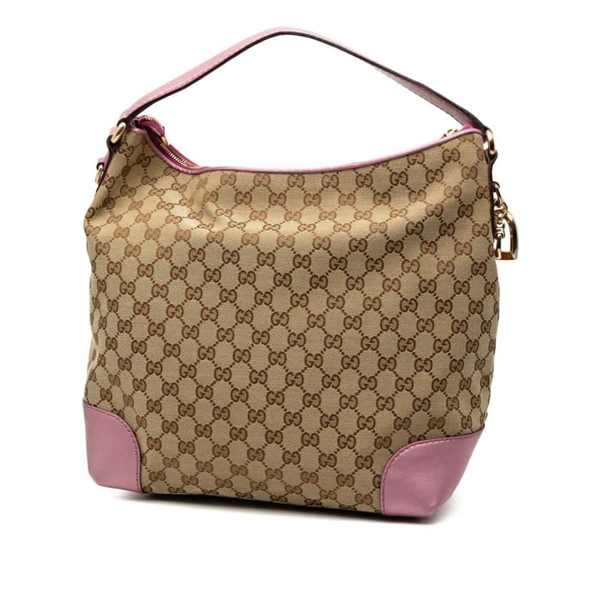 Gucci GG Canvas Heart Bit Shoulder Bag Brown Canvas Good condition - Back View