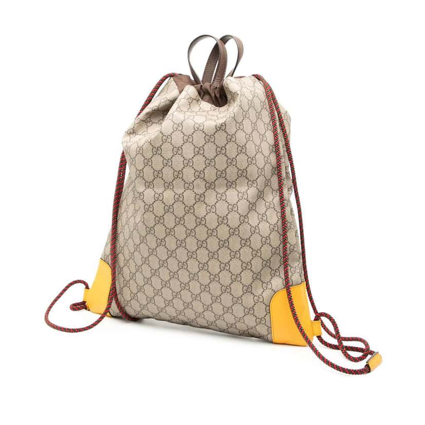 Gucci GG Supreme Animalier Backpack Brown Canvas Fair condition - Back View