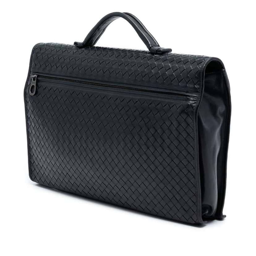 Bottega Veneta Nappa Intrecciato Briefcase Black Leather Good condition - Back View