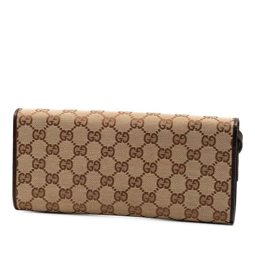 Gucci GG Canvas Bamboo Bar Crossbody Brown Canvas Good condition - Back View
