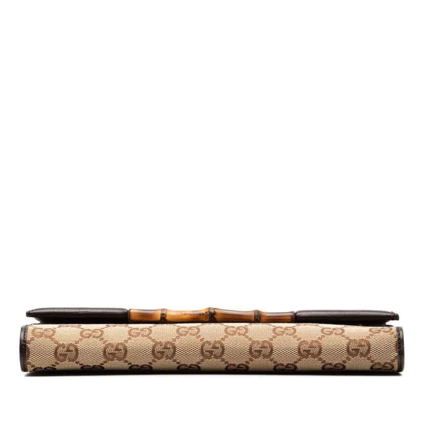 Gucci GG Canvas Bamboo Bar Crossbody Brown Canvas Good condition - Inside View
